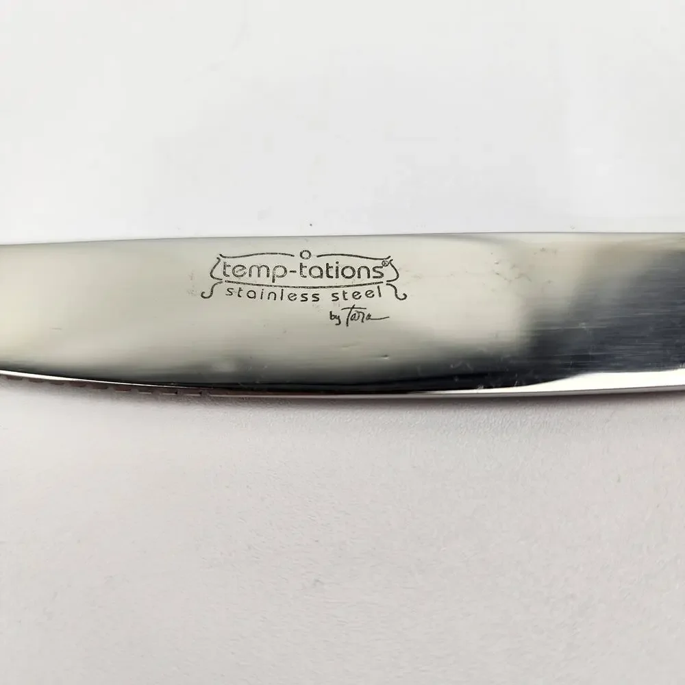 2 Temp-Tations 18/10 by Tara Old World Bead Stainless Steak Knives